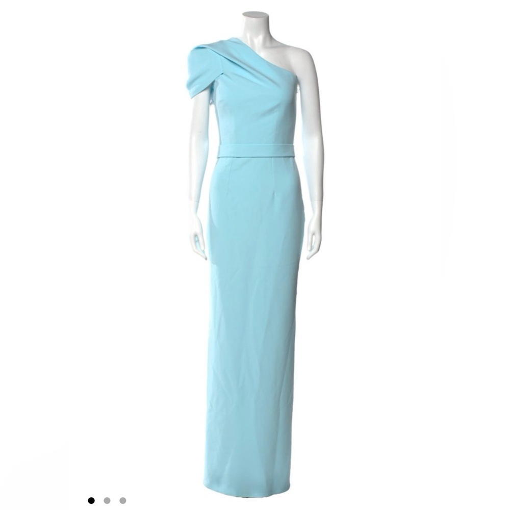 Safiyaa Elegant One-Shoulder Blue Dress